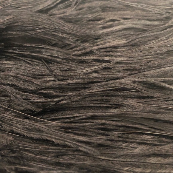 Black Feather Strapless Cocktail Dress - Picture 4 of 4